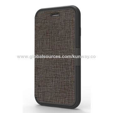 Capa de tecido com sobremoldagem de PC/TPU para iPhone 6/6S, encaixe perfeito com proteção total.