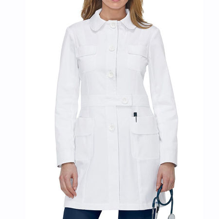Women Doctor White Coat, White Coat Fur Collar