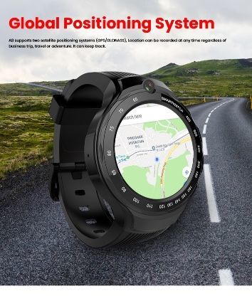 China 4G Android Smart Watch With Dual Cameras Round Alloy Case and Silicone Bracelet