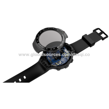 China 4G Android Smart Watch With Dual Cameras Round Alloy Case and Silicone Bracelet