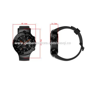 China 4G Android Smart Watch With Dual Cameras Round Alloy Case and Silicone Bracelet