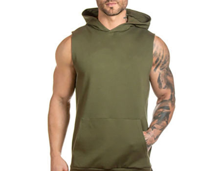 sleeveless zip up hoodie