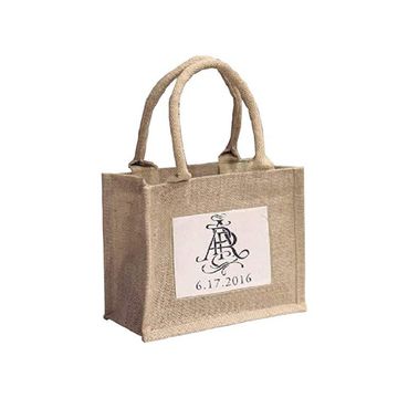 Compre La Bolsa De Asas De Lino De La Tela Del Yute De La Boda De