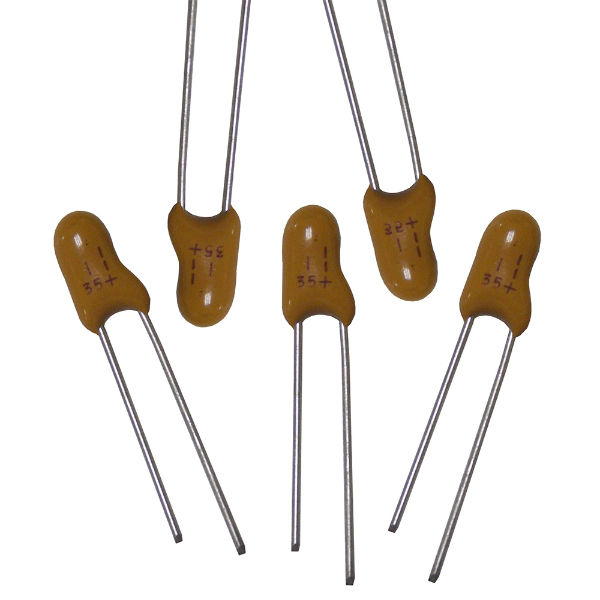 Taiwan Tantalum Capacitors, Available in Various Lead Spacing , with 0.1 to 330uF Capacitance on