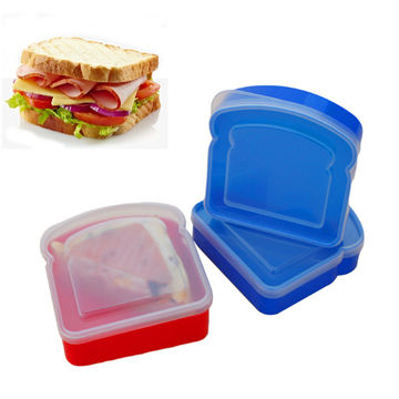 8 Pcs Sandwich Containers Colorful Toast Shape Sandwich Box With Lid Reusable  Sandwich Box Eco-friendly