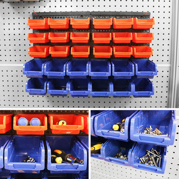 Screw Organizer Wall Mounted Storage Bins - 30pc Small Parts Organizer –