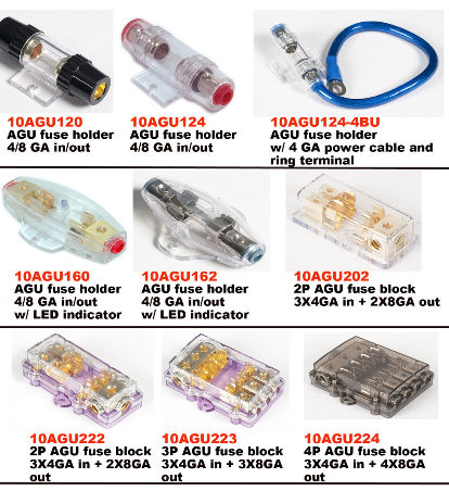 Details about   Inline AGU 10x38mm Fuse Holder 4/8 Gauge AWG Distribution Block with 100A Fuse 