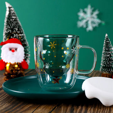 Christmas Tree Cup Heat Resistant Tumbler Cups In Bulk Glass Cup