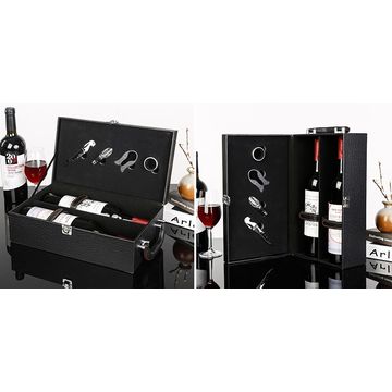 China Luxury PU Leather Gift Bottle Packaging Luxure Wine Box with ...
