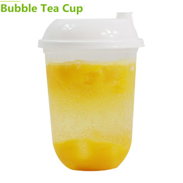 Smoothie Plastic Drink Cup Iced Straw Liquid Beaker Lid 500ml Coffee Juice