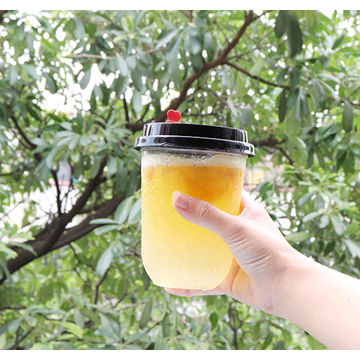 Disposable Plastic Cups with Lids, Juice, Coffee, Milky Tea, Party