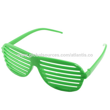 Buy Wholesale China Novelty Party Sunglasses Neon Colour Slotted Shutter  Shades Glasses & Shutter Shades at USD 0.5
