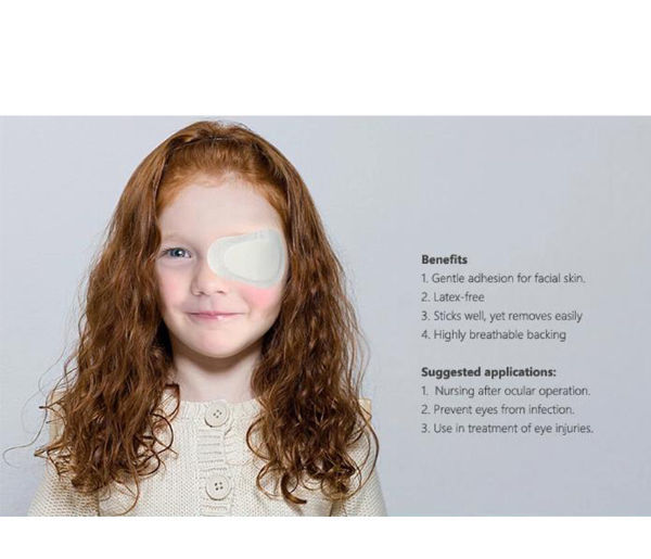 Medical eye patch, eye pad, nonwoven fabric dressing, selfadhesive