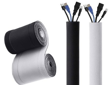 2x78 inch Cable Management Sleeves Flame Retardant Cable Sleeves 100 Cable Ties are Used to Protect and Tidy Messy Wires