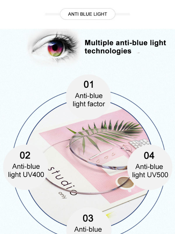 1.56 blue cut uv420 HMC aspherical lenses optical lens, optical lens