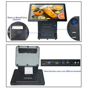 China Cash Register POS Terminal 15 Inch All In One Touch Screen PC POS ...