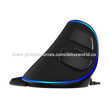 Delux RGB Ergonomische Vertikalmaus 6 Tasten 4000 DPI Optische Computermaus
