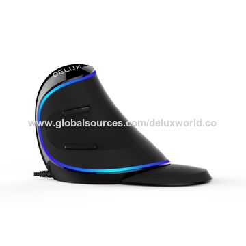 Delux RGB Ergonomische Vertikalmaus 6 Tasten 4000 DPI Optische Computermaus
