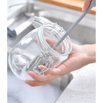 3 in 1 Cup Lid Gap Cleaning Brush Set, with 2 Long Silicone Water Bottle  Cleaner Brush and 3 Spoon Straws Cleaning Tools, Tiny Bottle Cup Lid Detail