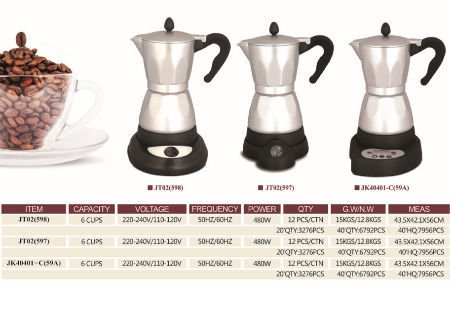 Buy Wholesale China 220v Electric Ceramic Moka Coffee Maker, Espresso  Machine, 6 Cups, Ce Rohs, Boil Dry Protection & Electric Ceramic Moka  Espress Machine 6 Cup at USD 14