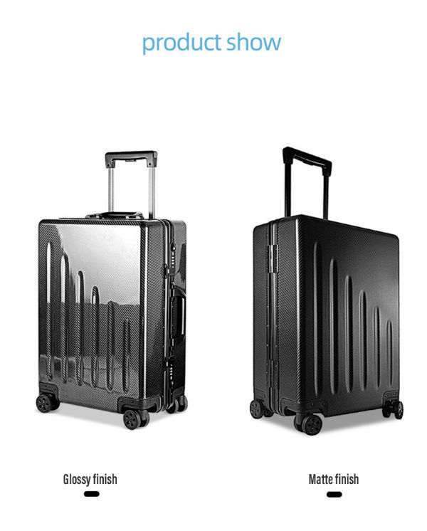 Luxury carbon fiber hard shell luggage case suitcase boarding case business gift present