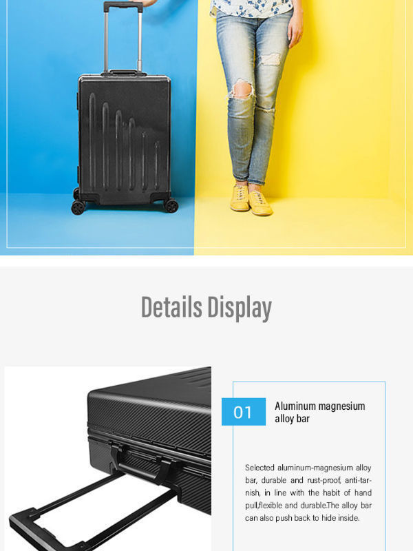 Luxury carbon fiber hard shell luggage case suitcase boarding case