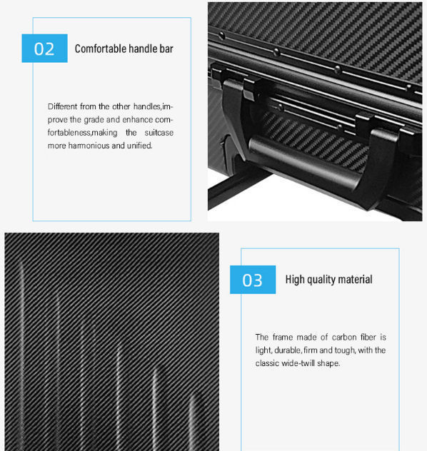 Luxury carbon fiber hard shell luggage case suitcase boarding case