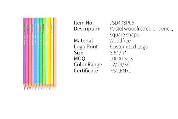 Woodfree Pastel Colored Pencils Made Of Plastic $0.28 - Wholesale