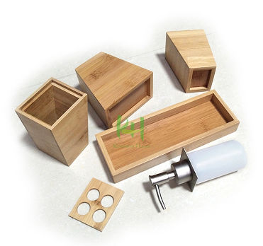 China Bamboo Bathroom Accessory Sets Suitable For Home And Hotel Made By Bamboo And Ceramics On Global Sources