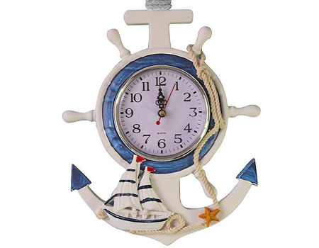 LifeSaver Nursery Room Decor Children Bedroom LifeSaver and Anchor Wall Clock Nautical Kids Wall Clock