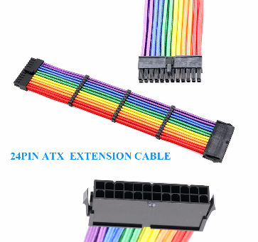 Chinapower Supply Extension Cord Atx Braided Sleeved Extension Power Cable Kits Rainbow Color On Global Sources