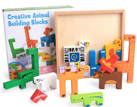 wooden animal blocks