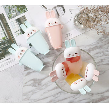 Silicone Ice Tray with Cover, Bear Ice Cream Jelly DIY Mold, Baby