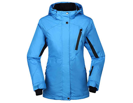 Chaqueta de esquí para mujer, trajes de esquí impermeables brillantes,  cálidos, con capucha, resistente al viento, traje de nieve para deportes al