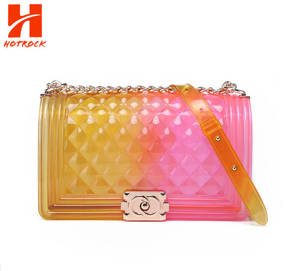 Chain Lady Colorful Bags Fashion Luxury Jelly Handbags Clear Women Purses  Handbag - China Branded Bag and Bag price