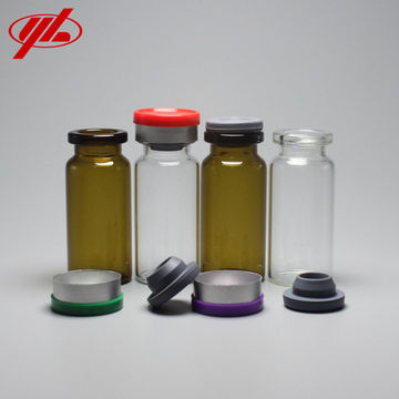 100 x 2ml 4ml 6ml Clear Glass Container With Aluminum Cap Small