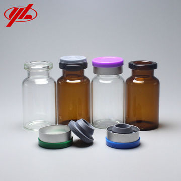 10ML Clear Injection Glass Vial/Stopper With Flip Off Caps Small