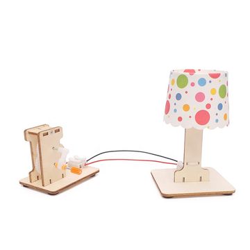 China Wood material STEM science educational DIY toy hand crank power ...