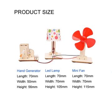 China Wood material STEM science educational DIY toy hand crank power ...