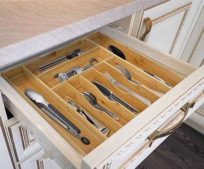 Kitchen Bamboo Cutlery Tray Organizer Storage Tray With Drawer For Kitchen Use Global Sources