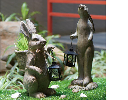 ChinaMagnesia rabbit carries a lantern garden decoration animal decor ...