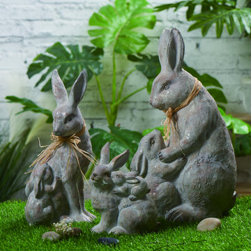 ChinaMagnesia rabbit carries a lantern garden decoration animal decor ...