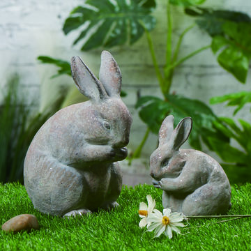 China Magnesia Rabbit flower pot gardening planter decoration bronze ...