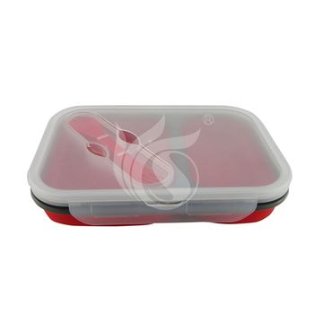 1pc Boîte À Lunch En Silicone Pliable Ronde, Conteneur De