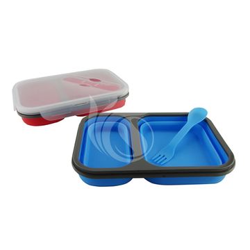 1pc Boîte À Lunch En Silicone Pliable Ronde, Conteneur De