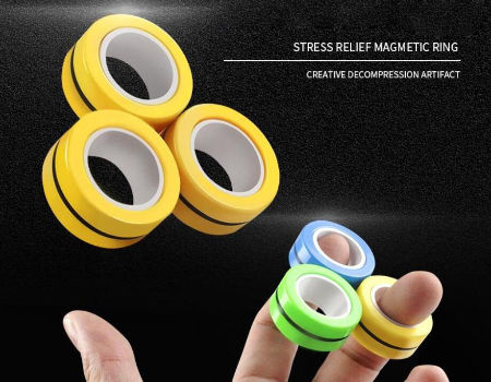 3pcs Magnetic Rings Anti-stress Finger Fidget Toys Rotating Magnetic Rings Kids 