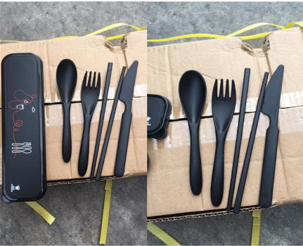 Buy Wholesale China Wheat Cutlery Set Plastic Cutlery Box Knife