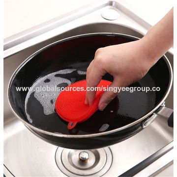 Silicone Dishwash Brush Dish Bowl Cleaning Brush Multifunction Scouring Pad  Pot Pan Wash Brushes Kitchen Cleaner Washing Tool
