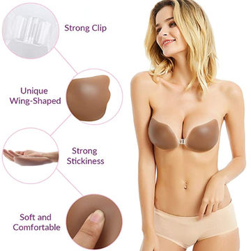 Detachable Wing Buckle Bralette Chest Paste Nude Push Up Silicone