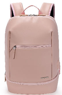 pink leather laptop backpack